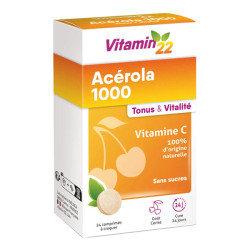 Vitamin'22 Acérola 1000 goût cerise 24 comprimés à croquer