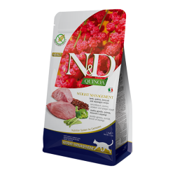 Farmina N&D Quinoa Weight Management chats adultes croquettes agneau 1,5kg