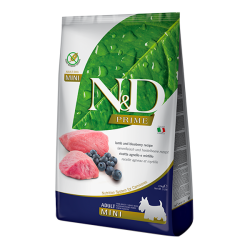 Farmina N&D Prime chiens adultes mini croquettes agneau myrtille 2,5kg