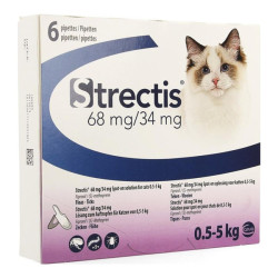 Ceva Strectis 68mg/34mg chat 0,5 à 5kg spot-on 3 pipettes