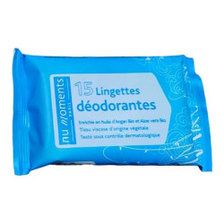 Valdispharm Nu moments 15 lingettes déodorantes biodégradables