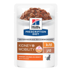 Hill's Prescription Diet K/D + Mobilité chat adulte sachet repas poulet 12 x 85gr