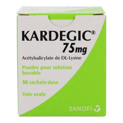 Kardegic 75mg poudre pour solution buvable 30 sachets doses de 153,45mg