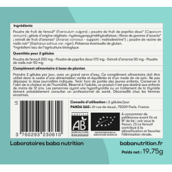 Baba Nutrition Détox 60 gélules Ingrédients
