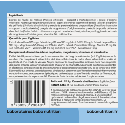 Baba Nutrition Sommeil 60 gélules Ingrédients