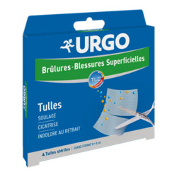 Urgo brûlures 4 tulles stériles grand format 8x8cm