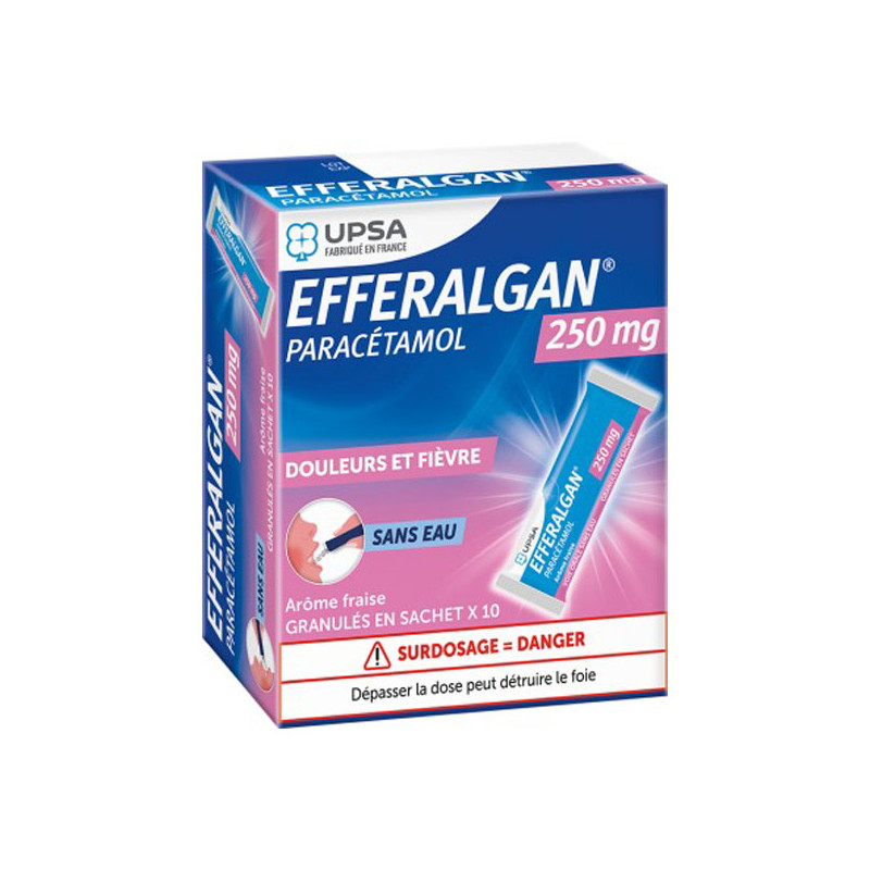 Efferalgan arôme fraise 250mg granulés 10 sachets