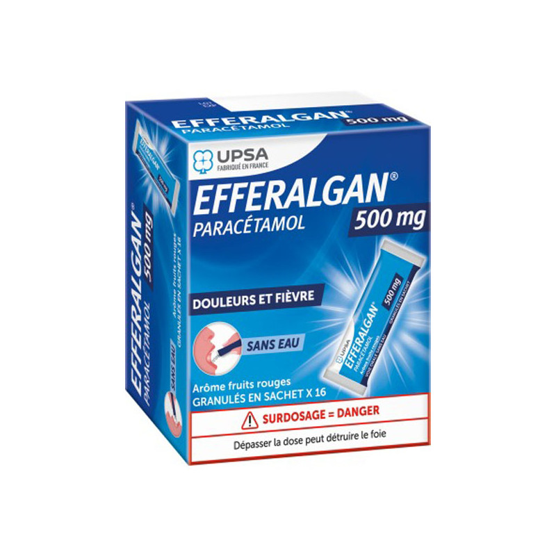 Efferalgan fruits rouges 500mg granulés 16 sachets