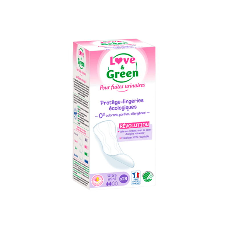 Love & Green protège-slips hypoallergéniques ultra mini 28 pièces